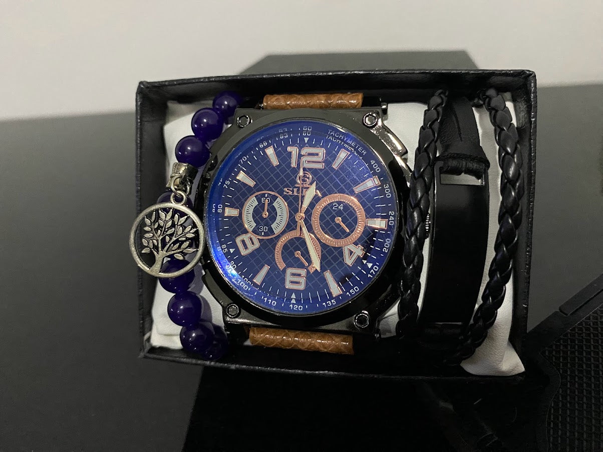 Reloj de Acero Inoxidable Modelo Elegante + 2 pulseras
