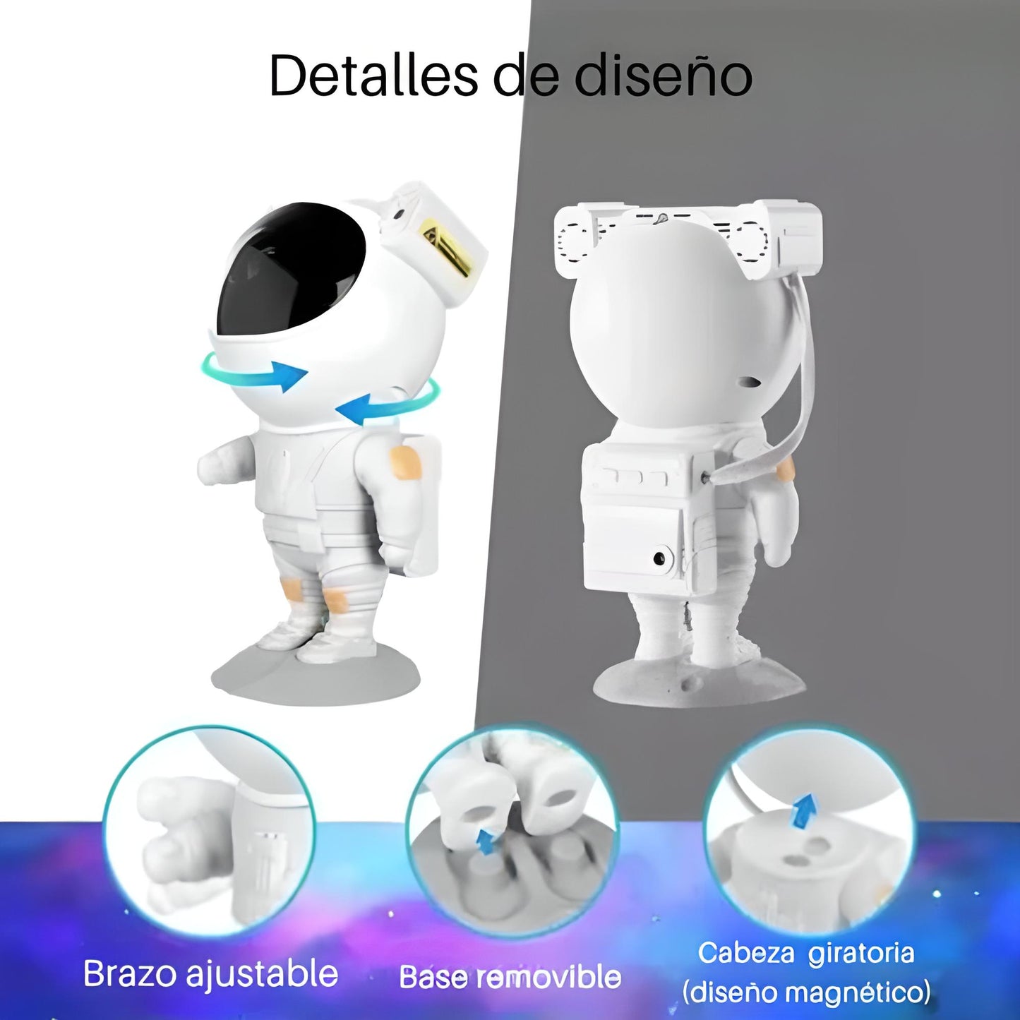 💫👩🚀🌌 Astronauta Proyector Galaxia y Estrellas | Lámpara LED Decorativa para Dormitorio y Sala 🌠✨⭐