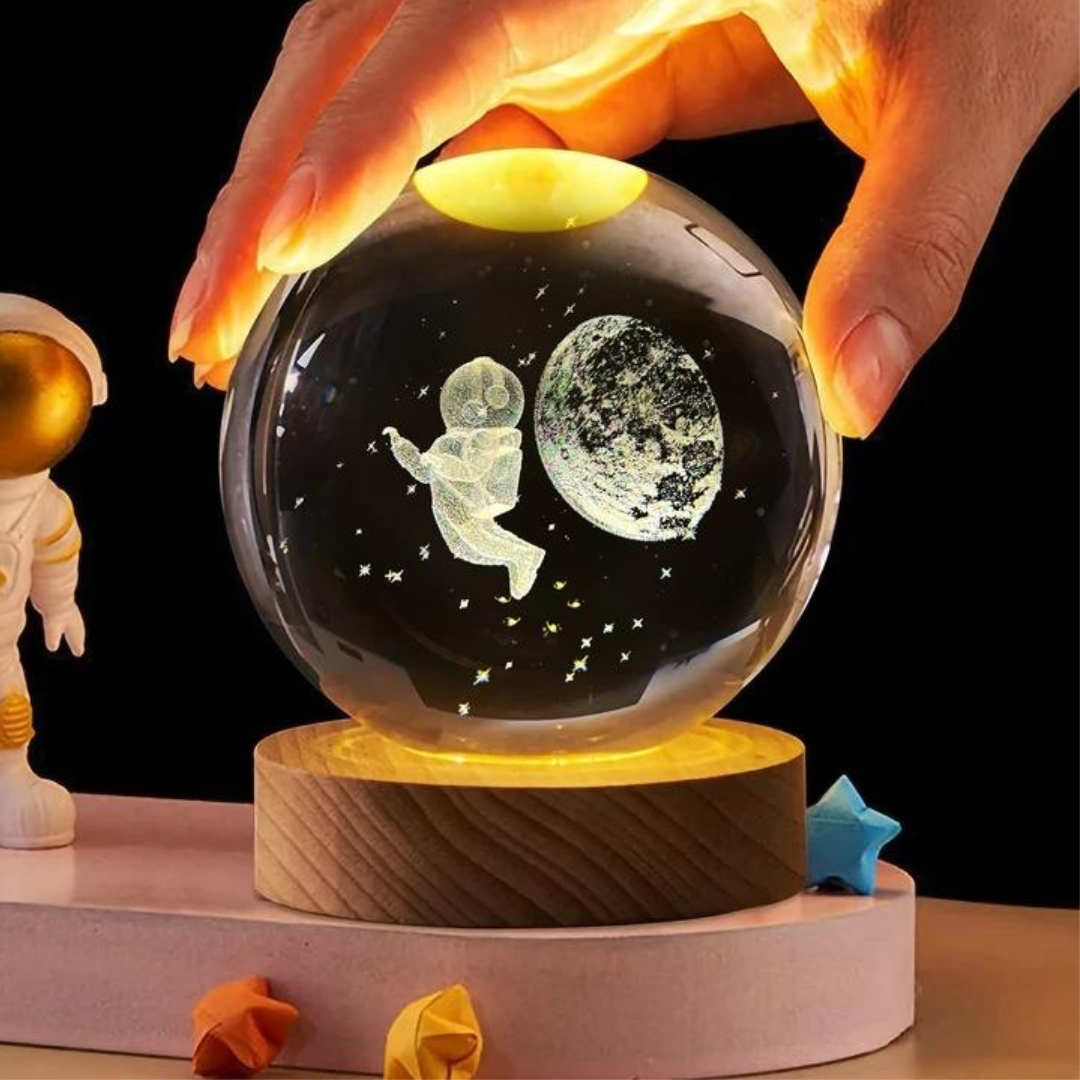 Lámpara 3D astronauta y luna LED decorativa de mesa