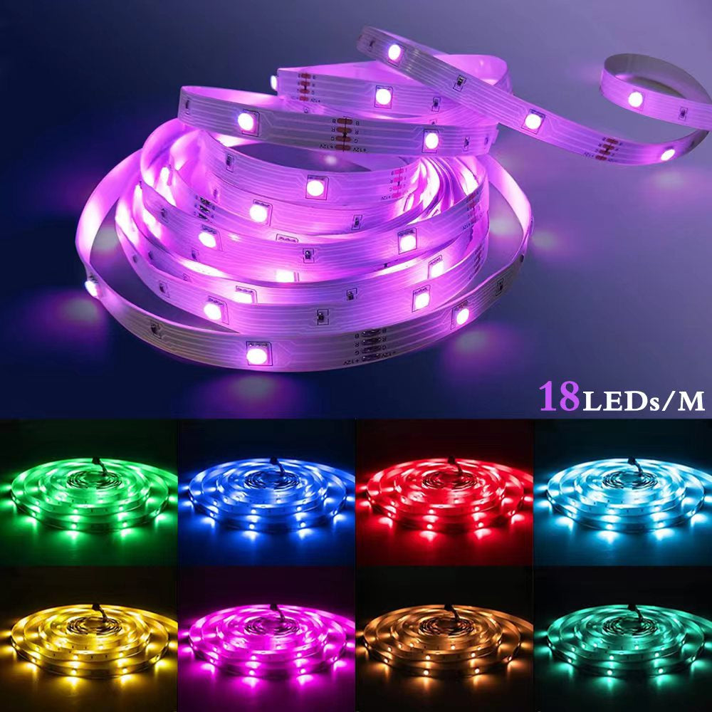 🥳Luces LED RGB 5 METROS CON CONTROL🤩✅
