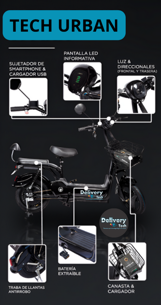Moto Eléctrica Tech Urban Ecológica