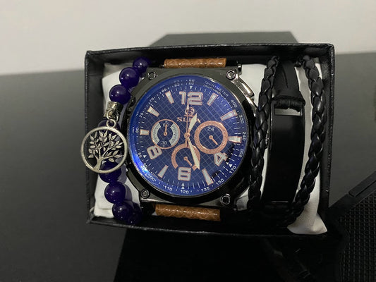 Reloj de Acero Inoxidable Modelo Elegante + 2 pulseras