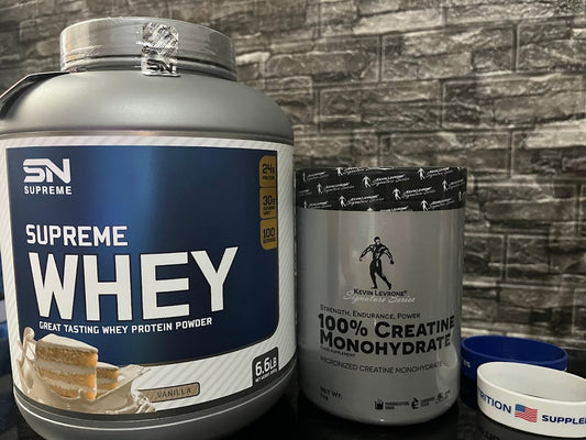 PROMO SUPREME WHEY 3kg + CREATINA KEVIN LEVRONE 1KG + SHAKER