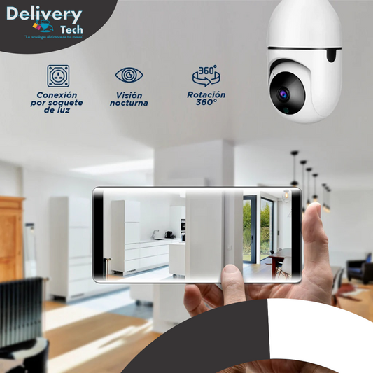 Cámara Wi-Fi Full HD 360° PRO con conexión móvil y visión nocturna