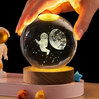 Lámpara 3D astronauta y luna LED decorativa de mesa
