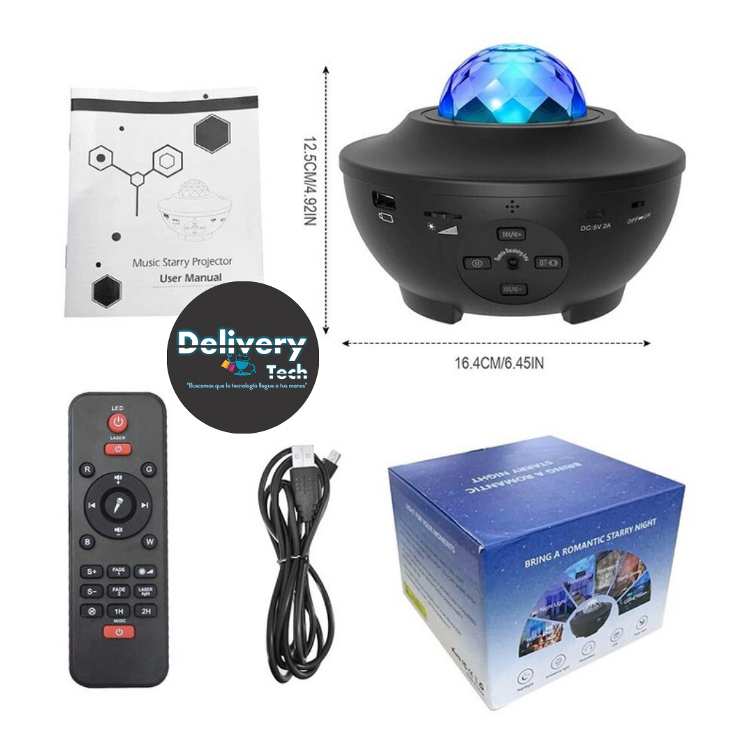 Proyector de galaxias DeliveryTech Perú con luces relajantes y diseño moderno
