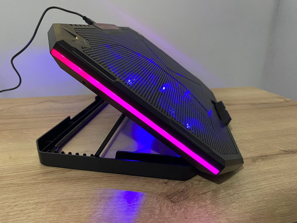 💻Cooler para Laptop - 5 ventiladores LED GAMER🤩🎮❄️